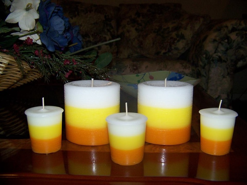 Candy Corn Votive Candles 6 pack